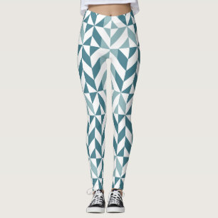 Legging ZigZag Geométrico com Duas Pontas Verde Teal