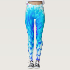 Legging Zinnia Azul bonito no Jardim de Verão Roxo