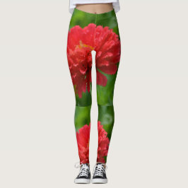 Legging Zinnias Vermelhas e Amarelas