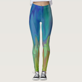 Leggings Abstratas Azuladas