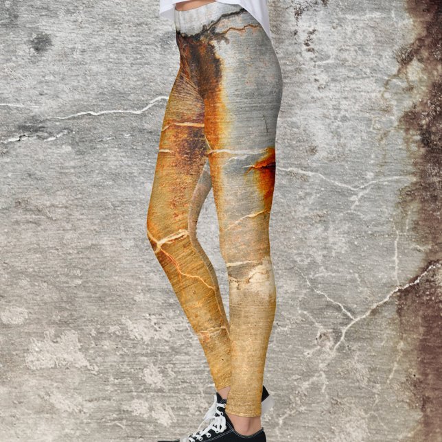 Leggings Abstratas Cinza e Laranja Enferrujado (Criador carregado)