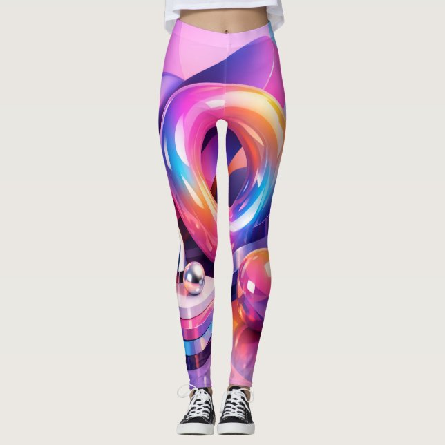 Leggings Abstratas Color Burst (Frente)