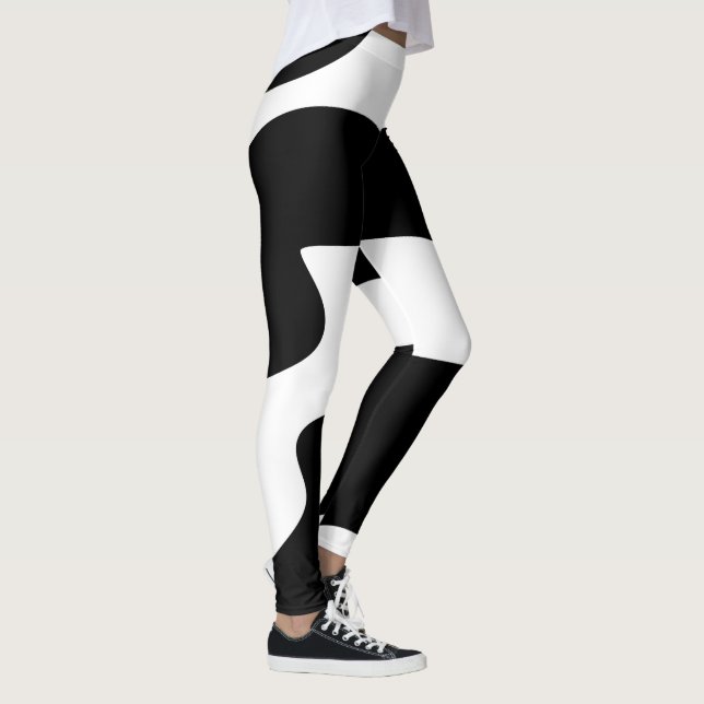 Leggings Abstrato a preto e branco (Direita)