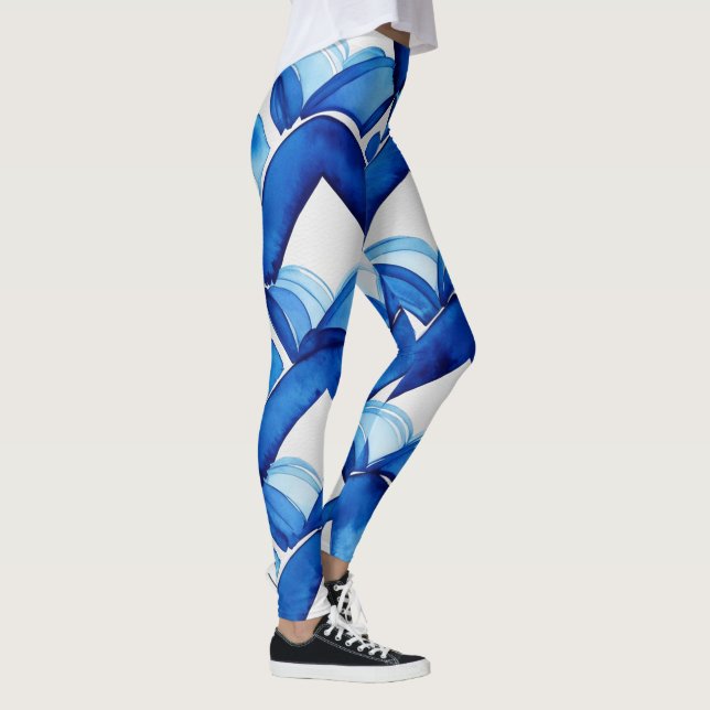 Leggings Abstrato Azuis Modernas (Direita)