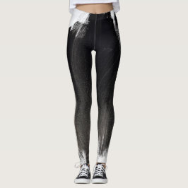 Leggings Abstrato de abertura em preto-e-branco