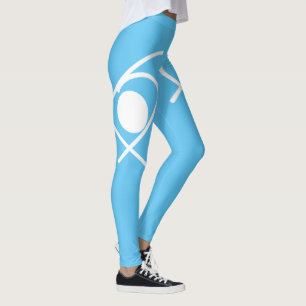 Leggings Abstrato de Arte Azul E Branca De Minimal