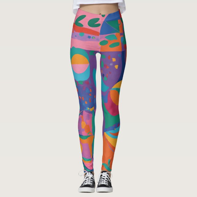 Leggings Abstrato de arte inspiradas no Matisse (Frente)