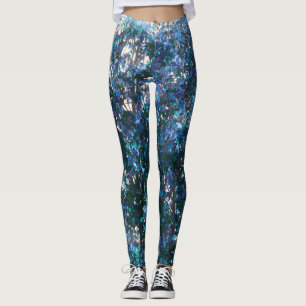 Leggings Abstrato de Árvores Azuis