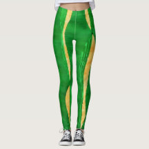 Leggings Abstrato de Cordas Amarelas Verdes