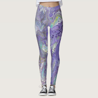 Leggings Abstrato de lavanda e Pastel - "Naomi"
