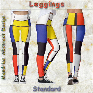 LEGGINGS - Abstrato mondriano de cores primárias