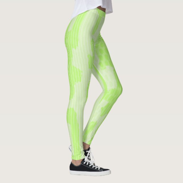 Leggings Abstrato neon Green Camo inspiradas (Direita)