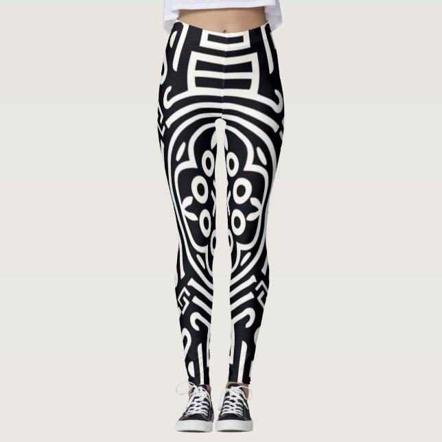 Leggings Abstrato tradicionais bonitas (Frente)