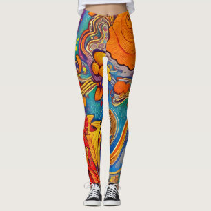 Leggings abstrato tradicionais bonitas
