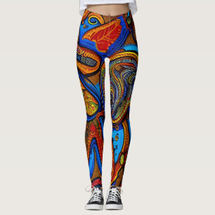 Leggings abstrato tradicionais bonitas