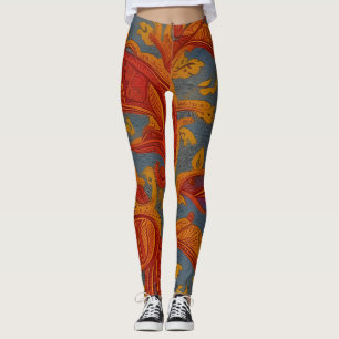 Leggings abstrato tradicionais bonitas
