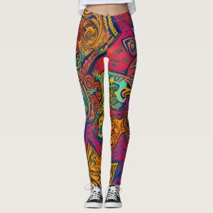 Leggings abstrato tradicionais bonitas