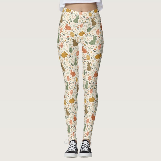 Leggings adoráveis com coelhinhos da primavera des (Frente)