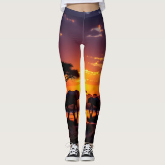 Leggings Africanas Pôr-do-Sol Majestade