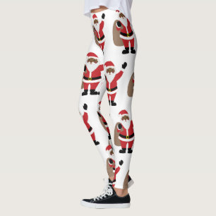 Leggings afro-americanas do Papai Noel