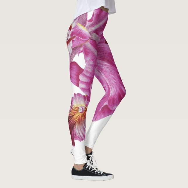 Leggings All-Over-Impressão da Flor Branca e Rosa (Direita)