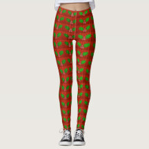 Leggings All-Over-Impressão da Holly Berries de Na