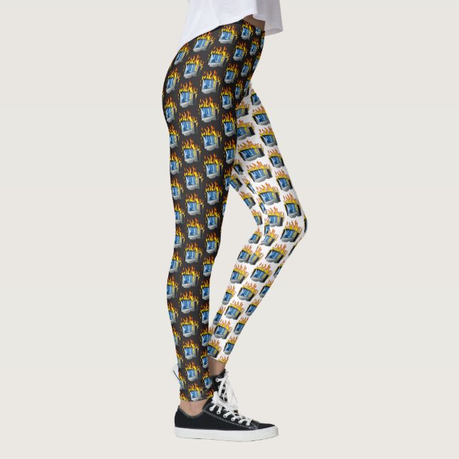Leggings All-Over-Impressão de Fogo do Computador (Direita)