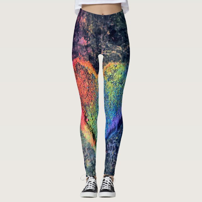 Leggings "All-Over-Impressão" do Coração Pintado (Frente)