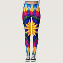 Leggings All-Over-Impressão Tie-Dye Retro