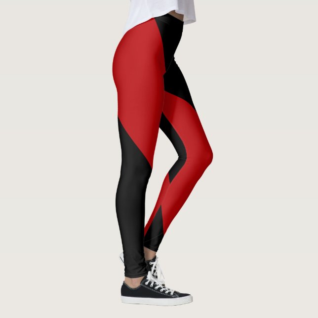 Leggings alternadas de padrão preto e de garnet (Direita)