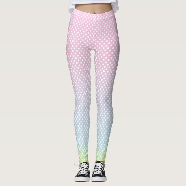 Leggings Amarelas Azuis Cor-de-Rosa Gradiente boli (Frente)
