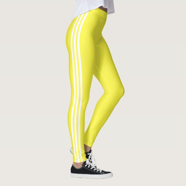 Leggings Amarelas de Faixa Branca - Cores Personal (Direita)