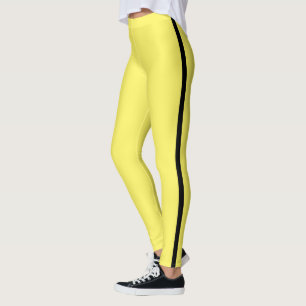 Leggings Amarelas de Faixa Lateral Preta Escolhe C