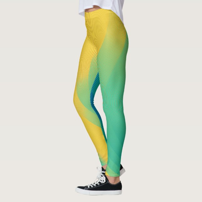 Leggings amarelas únicas com design abstrato (Esquerda)
