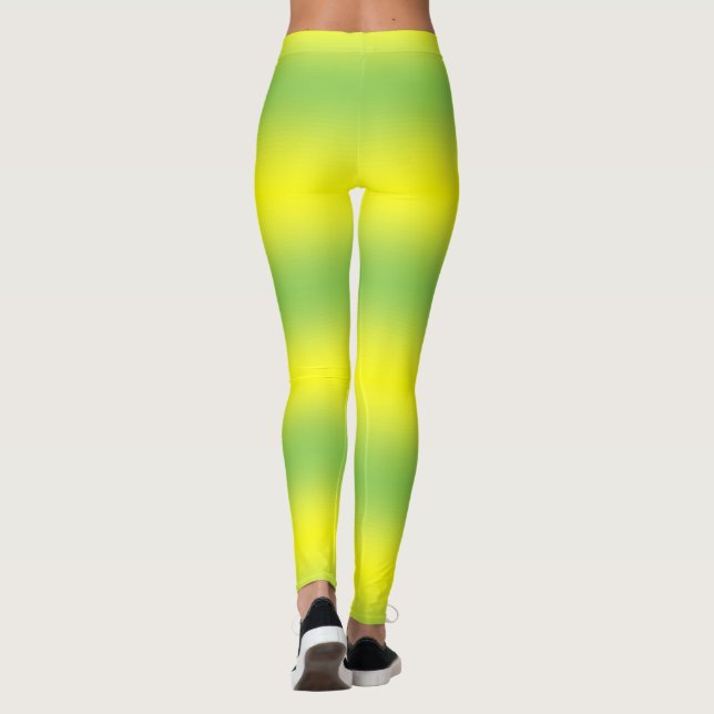 Leggings Amarelo e Verde Pastel Longo (Verso)