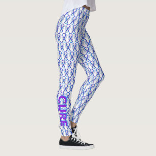 Leggings Anjos da Fita de Sensibilização Azul e