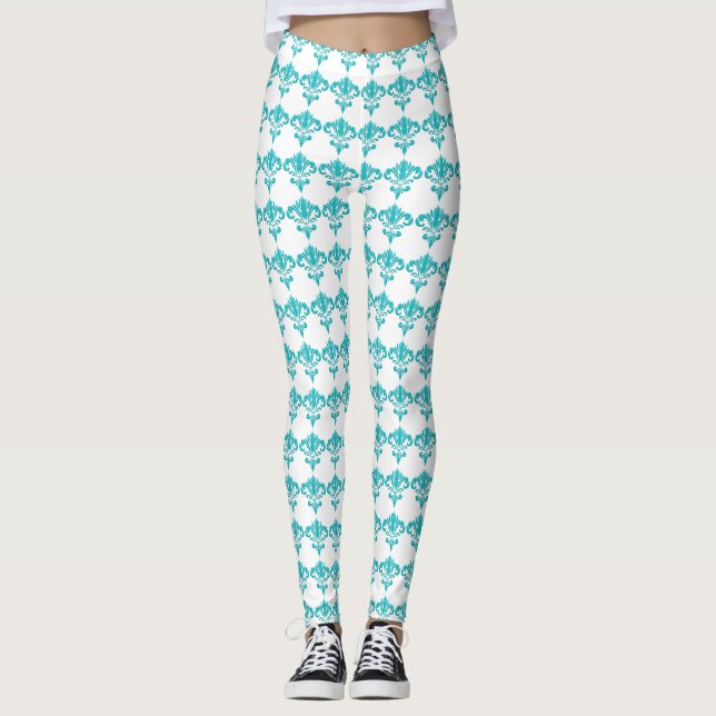 Leggings Aqua Damask (Frente)