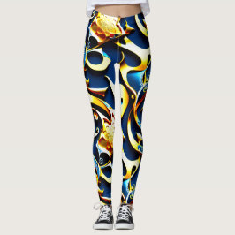 Leggings Árabe Azul-Ouro