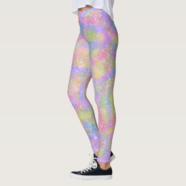 Leggings - Arco-Íris de Pastel Sparkly (Esquerda)