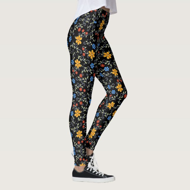 Leggings Armênios Tricolor Flowers (Direita)