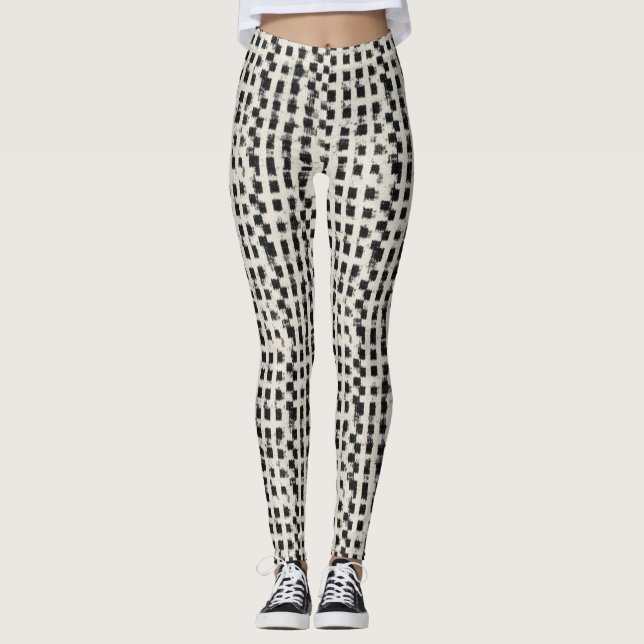 Leggings Artesanais com Xadrez Miúdo (Frente)