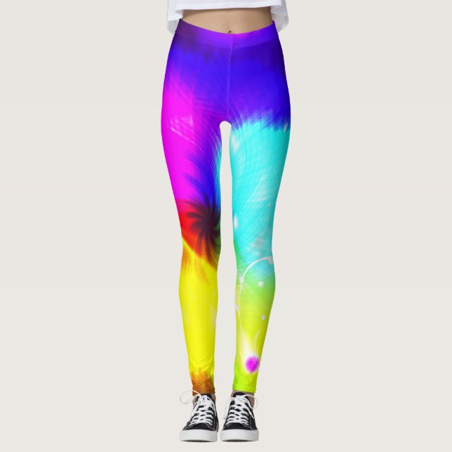 Leggings artísticas Bright - Arco-Íris (Frente)