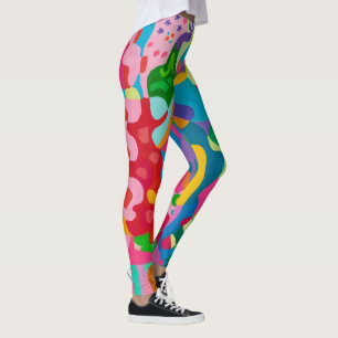 Leggings artísticas coloridas femininas