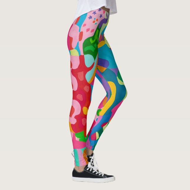 Leggings artísticas coloridas femininas (Direita)