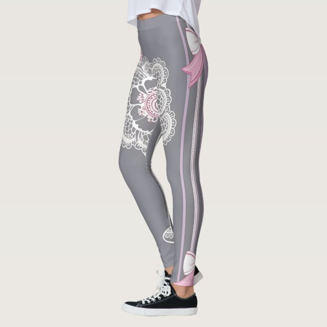 Leggings artísticas rosa e Cinza AI (Esquerda)