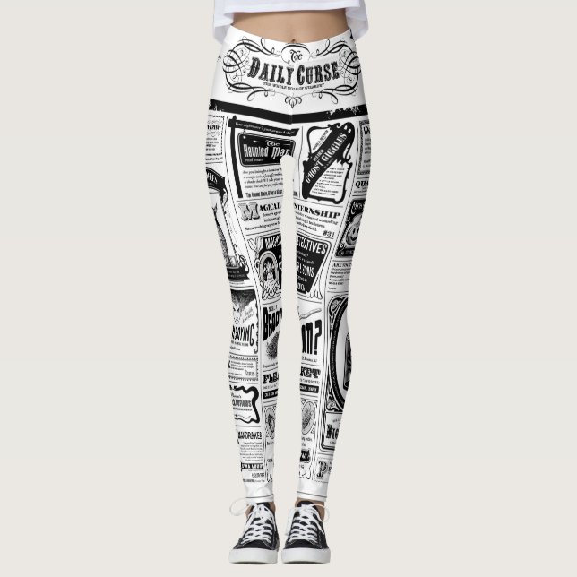 Leggings assustadoras de jornais (Frente)