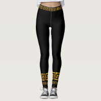 Leggings Atléticas Chave Grega Dourada