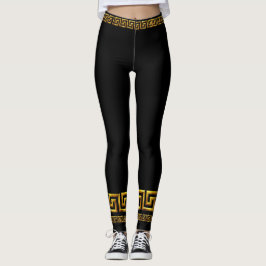 Leggings Atléticas Chave Grega Dourada