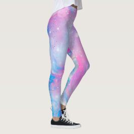 Leggings azuis cor-de-rosa magicas do Unicorn