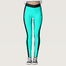 Leggings Azuis e Pretas Fluorescentes Personalizad